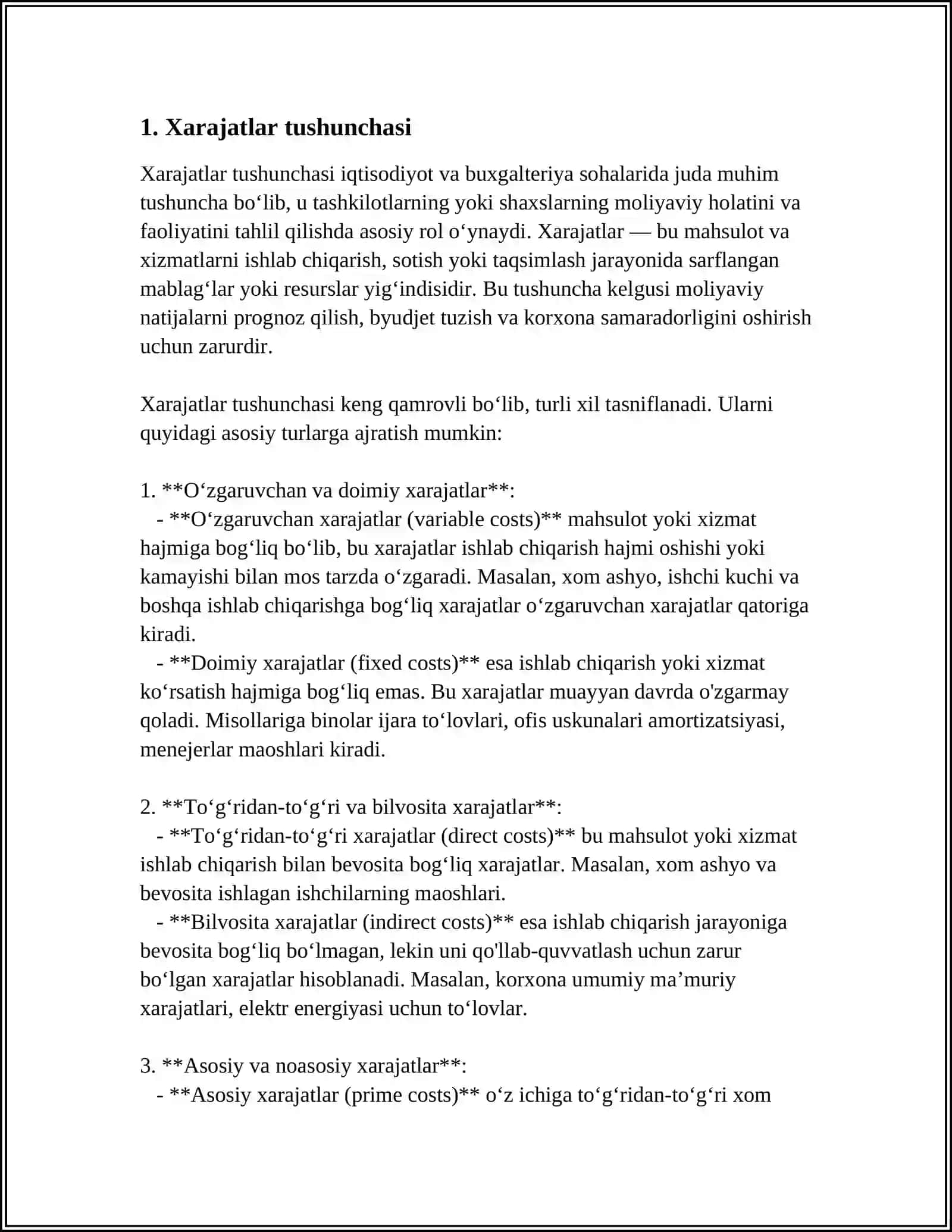 XARAJATLAR HISOBI VA KALKULYATSIYA 3