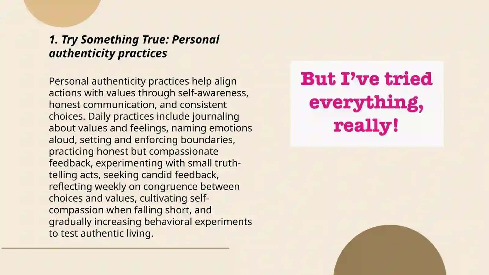 Try Something True: Personal authenticity practices 3