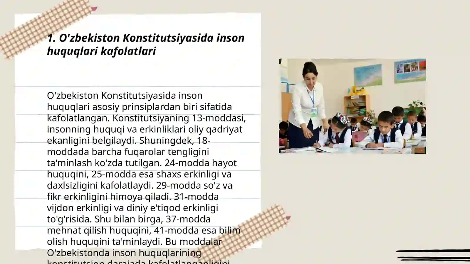 O'zbekistonda inson huquqlari va erkinliklari kafolatining yaratilishi 3