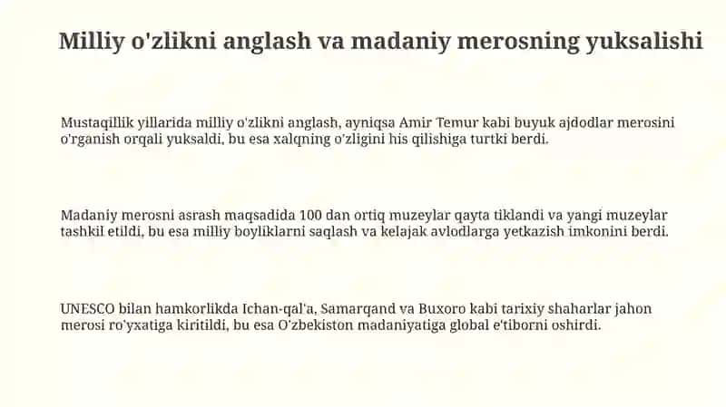 Mustaqillik yillarida O‘zbekistondagi ma’naviy vamadanii 3