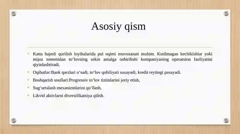 Qurilish kompaniyasida 2026 yil uchun risklar tahlili 3