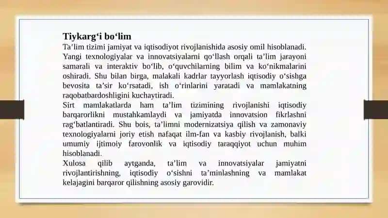 Ekonomikalıq rawajlanǵan sirt mámleketlerde tálim sistemasınıń rawajlanıwı 3