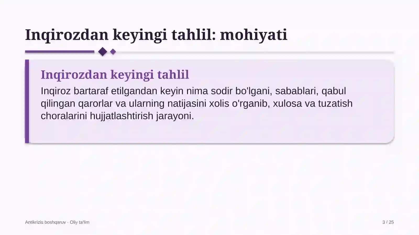 baholash tashkilotlarida inqirozdan keyingi tahlilni o'tkazish 7777 3