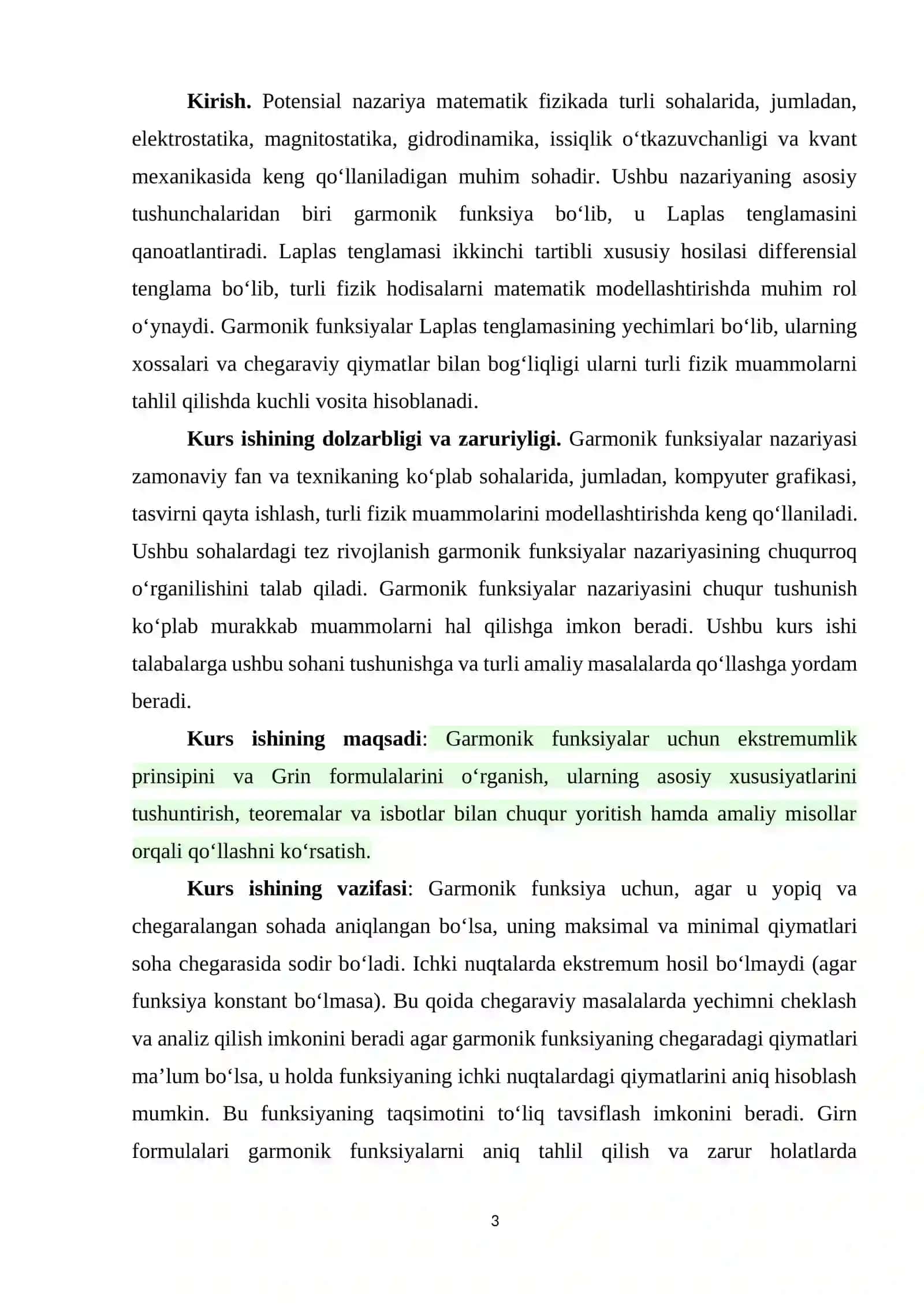 Matematik fizika tenglamalari fanidan kurs ishi 3
