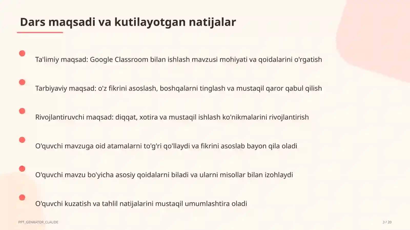 Dars rejasi 3