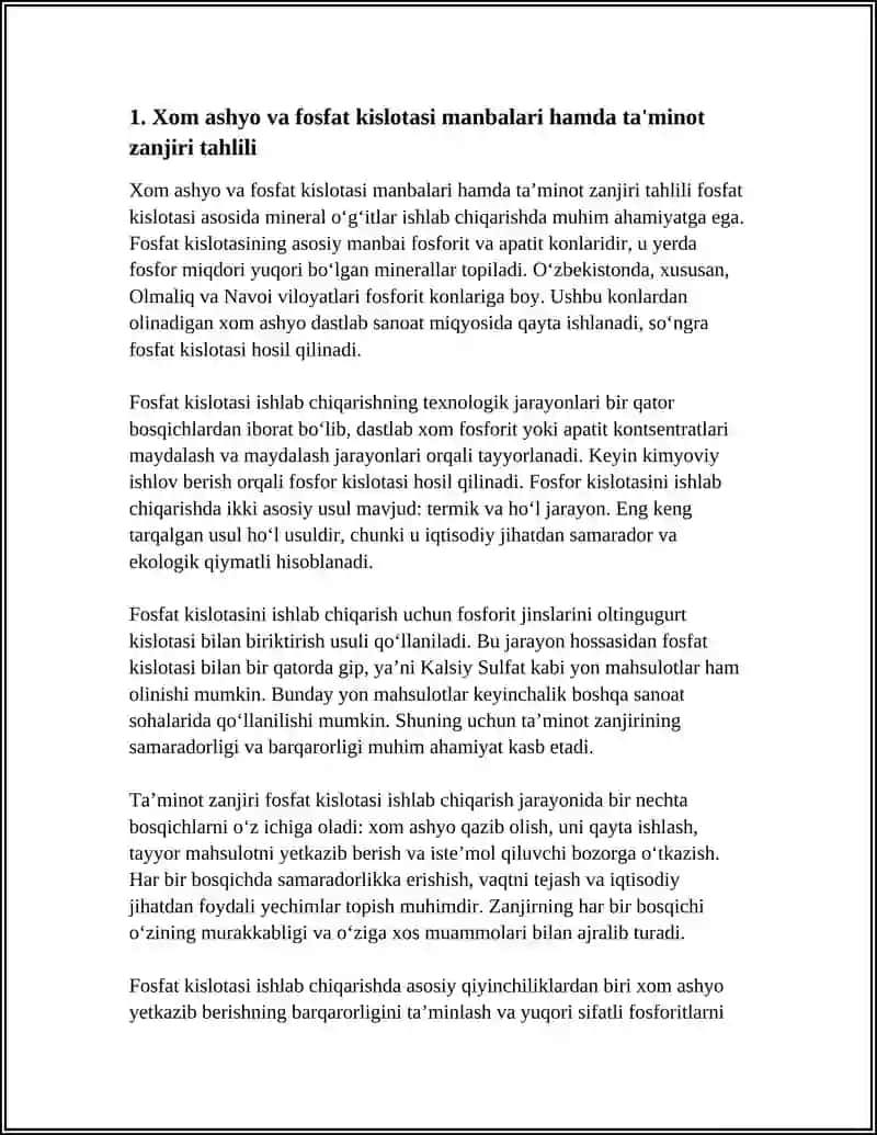 Fosfat kislotasi ishlab chiqarishning texnikasi 3