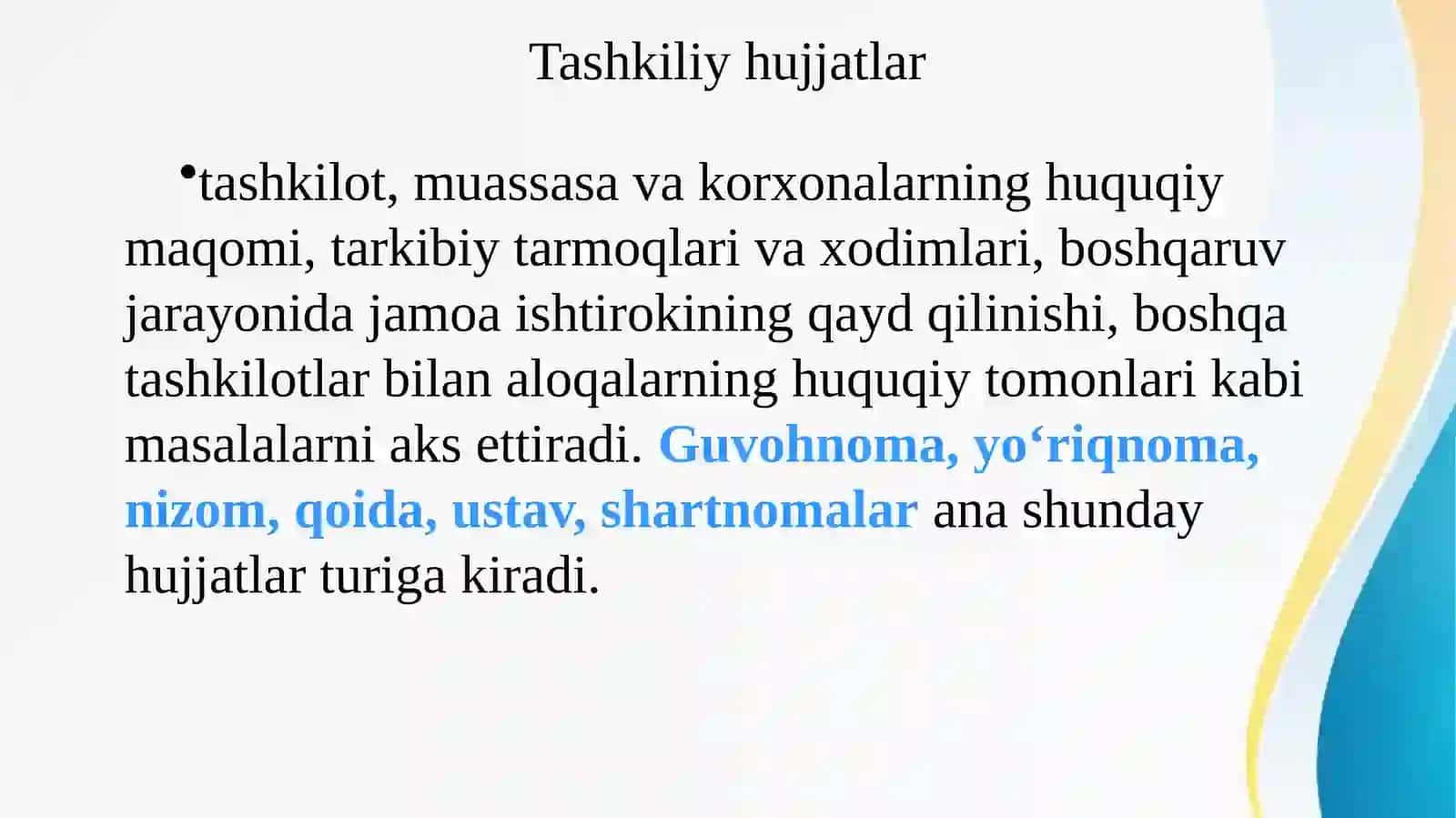 TASHKILIY  HUJJATLAR  VA  ULARNING  TURLARI 3