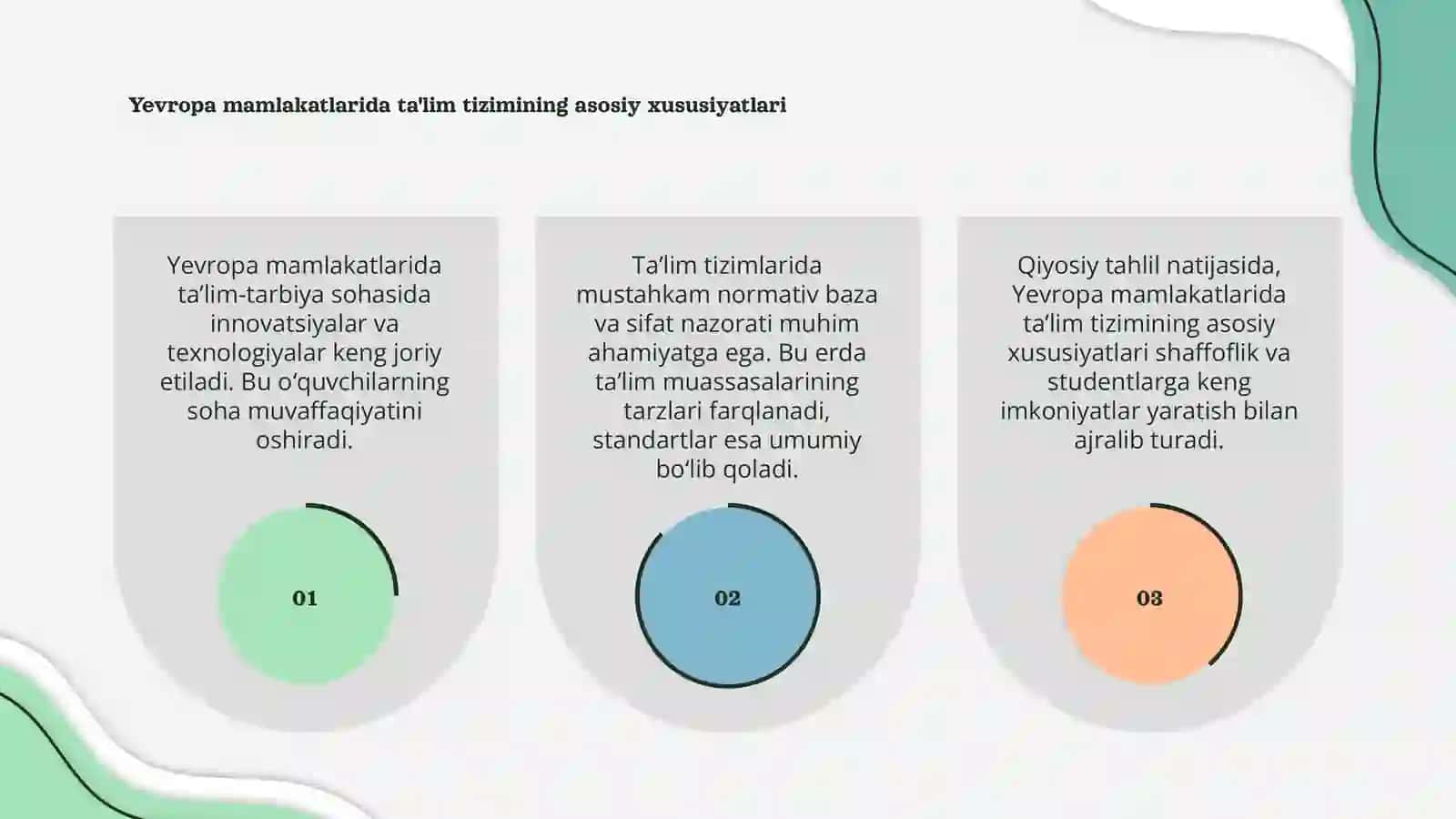 Yevropa mamlakatlarida ta’lim-tarbiya masalalarining olib borishi va qiyosiy tahlili 3