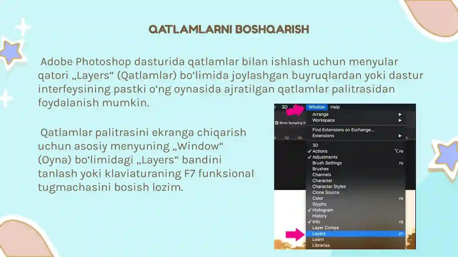 QATLAMLAR BILAN ISHLASH 3