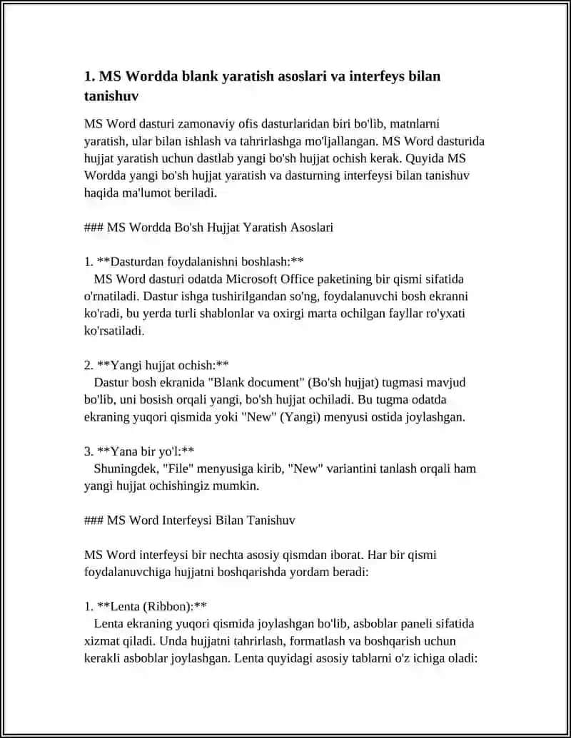 MS WORD MATN TAXRIRLAGICHIDA TURLI XIL BLANKALAR YARATISH (ARIZA KASALLIK KARTASI ANALIZATIR BLANKASI) 3
