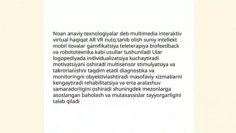 Noan'anaviy texnologiyalar asosida logopedik mashĝulotlarni tashkil etish va òtkazish 3