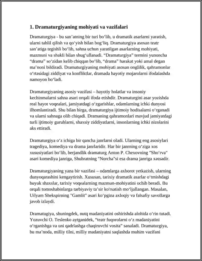 DRAMATURGIYA VA UNING JANRLAR 3