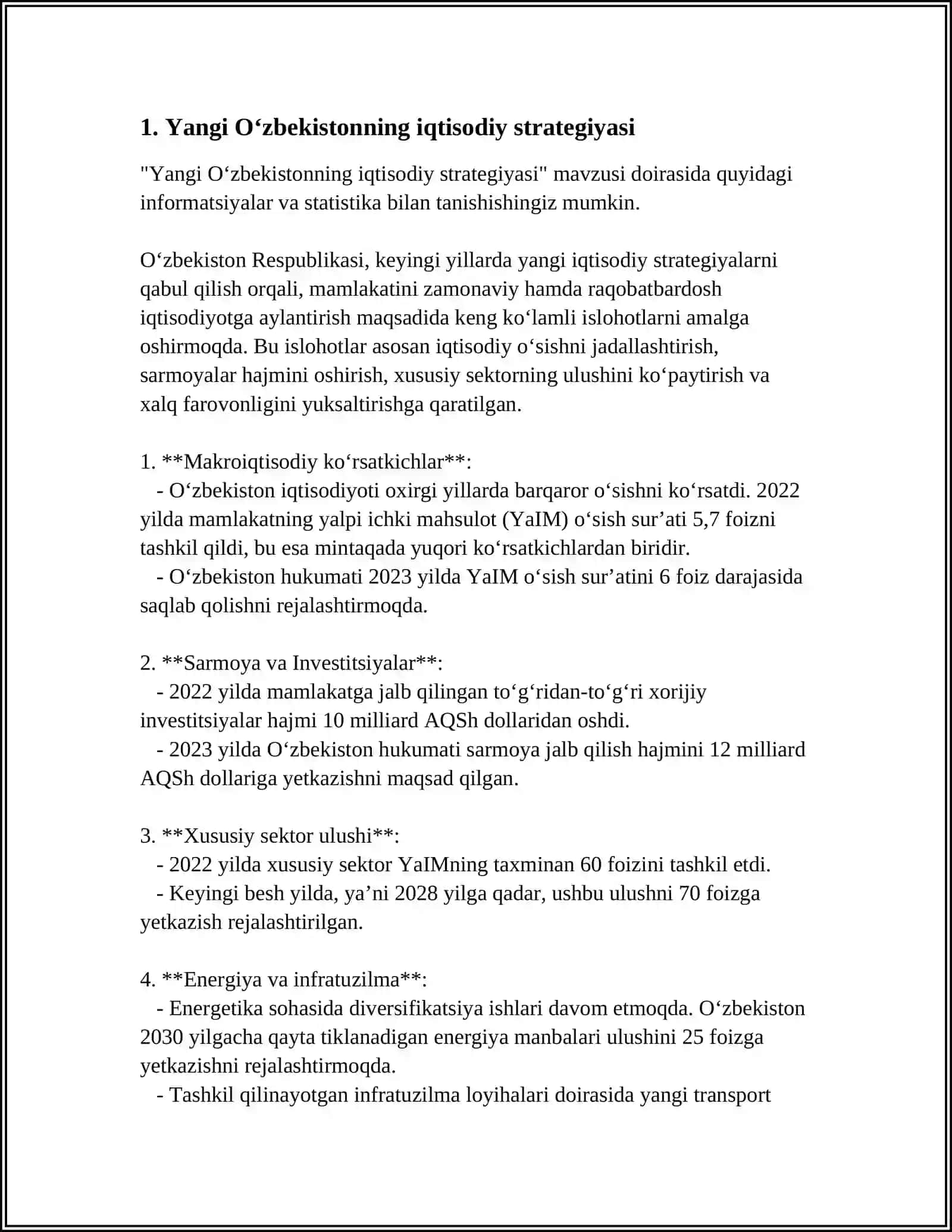 Yangi O‘zbekistonning iqtisodiy strategiyasi 3