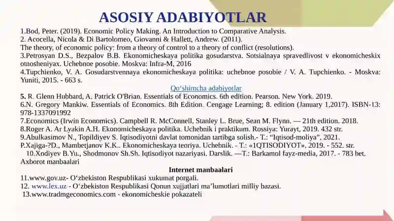 Iqtisodiyot, bozor va iqtisodiy siyosat 3