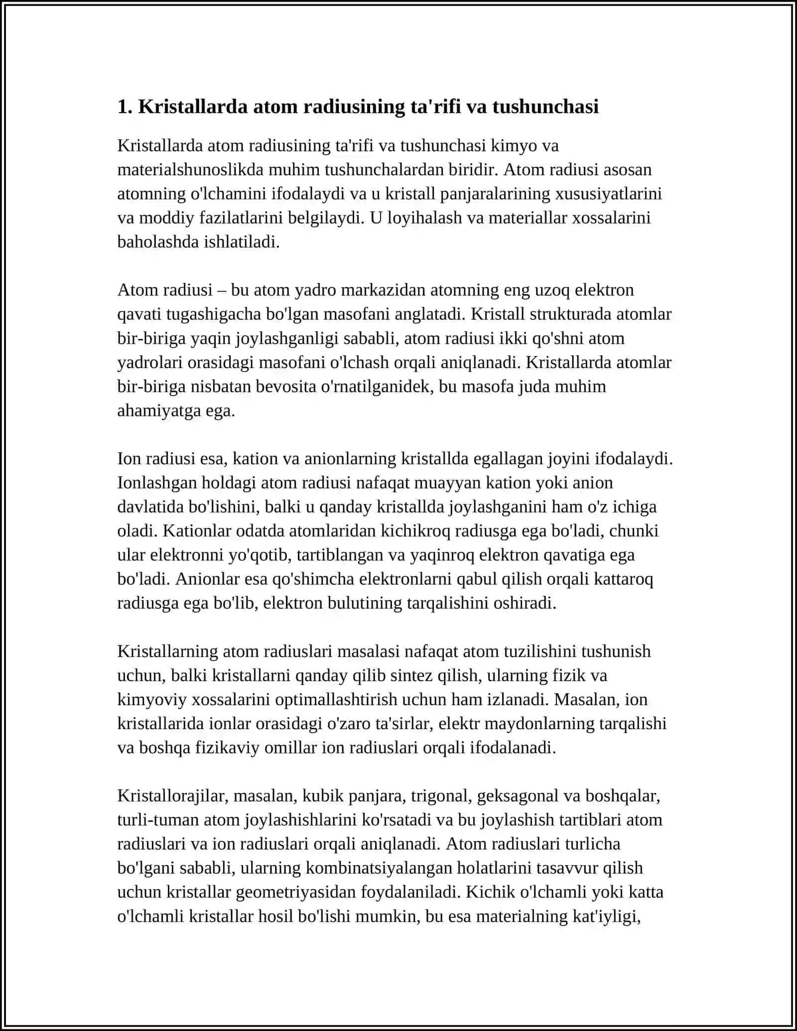 Kristallarni Atom va Ion Raduslari 3