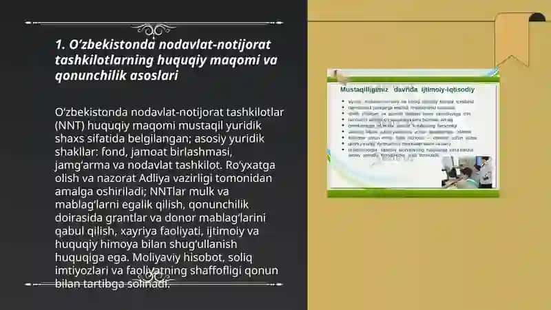 Oʼzbekistonda nodavlat-notijorat tashkilotlar va ularning siyosiy, ijtimoiy hamda iqtisodiy jarayonlardagi ishtiroki 3