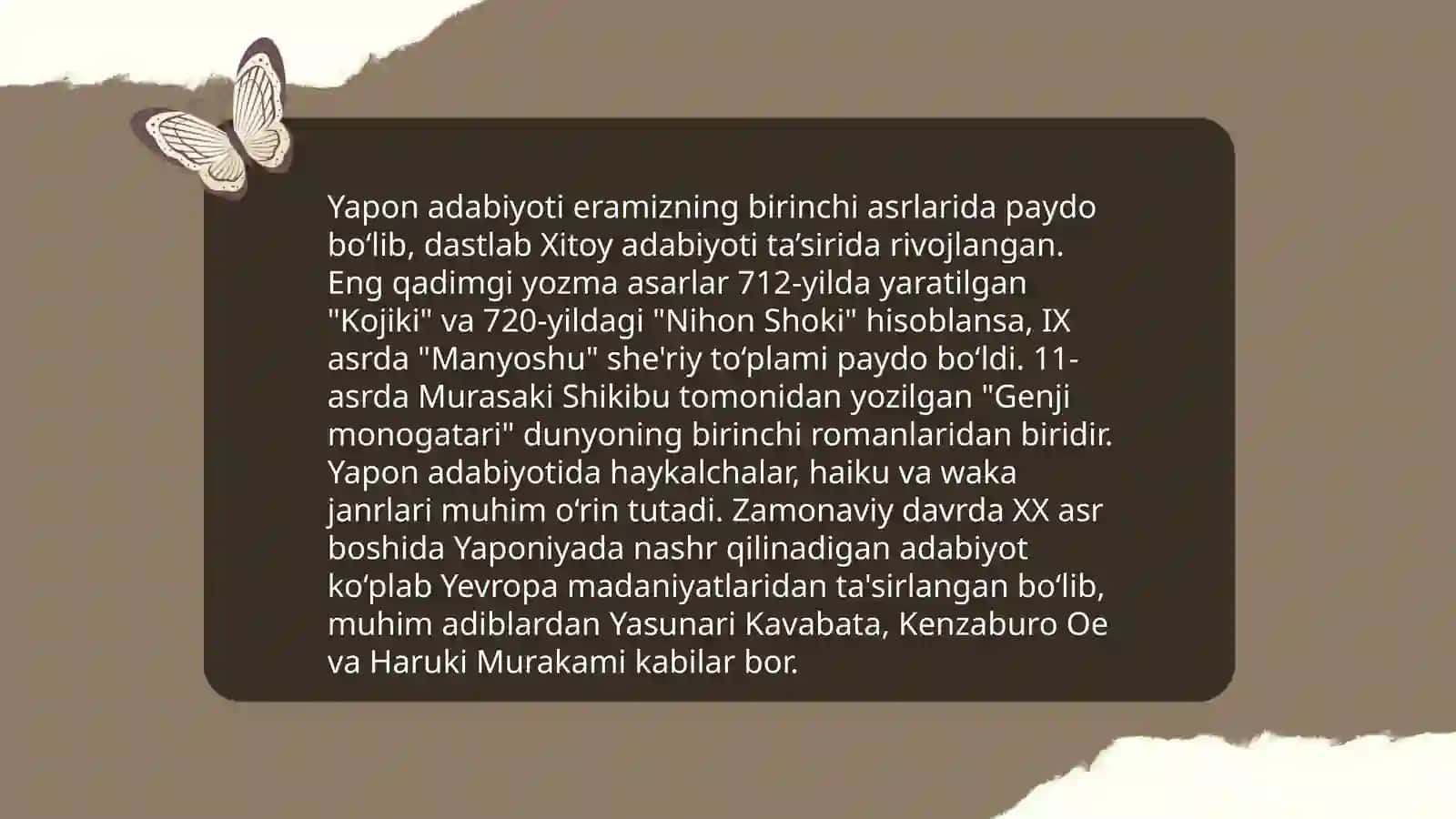 Yapon adabiyot tarixi 3
