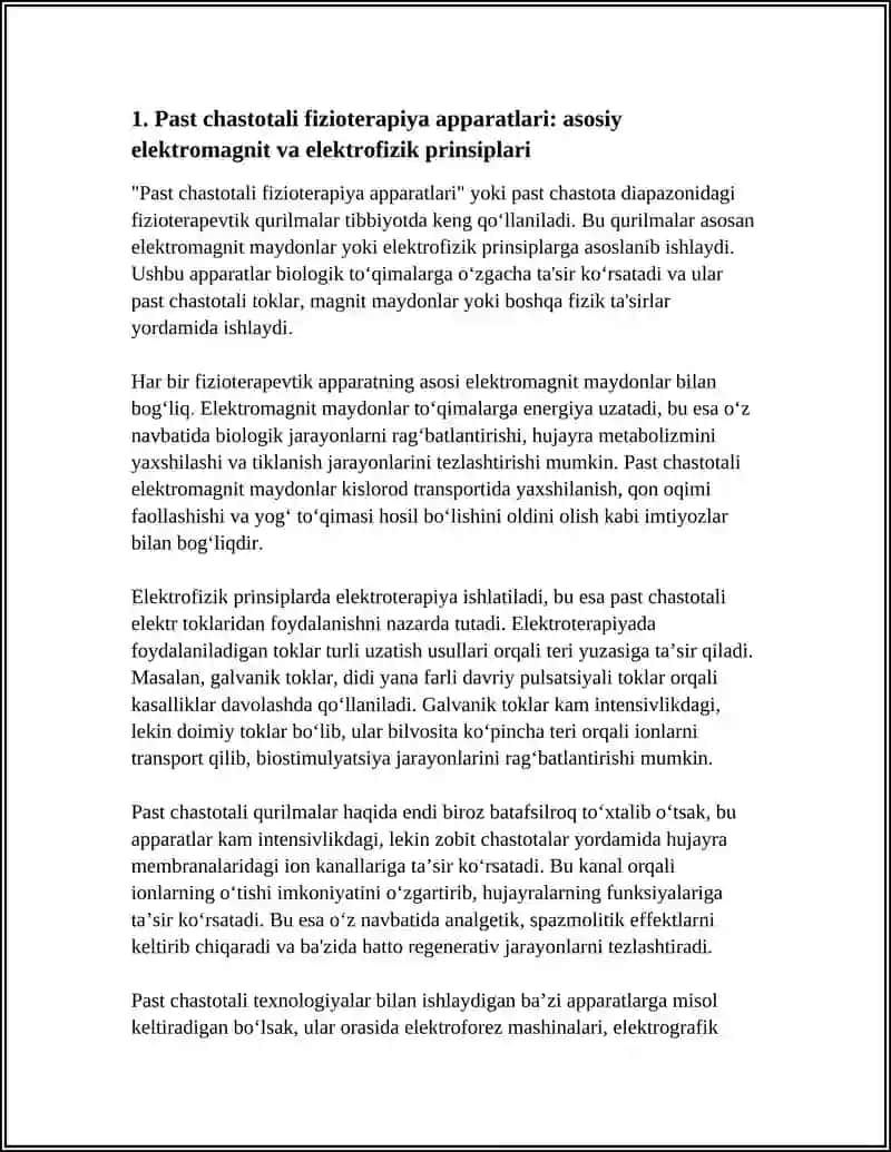 Past va yuqori chastotali fizioterepevtik apparatlar 3