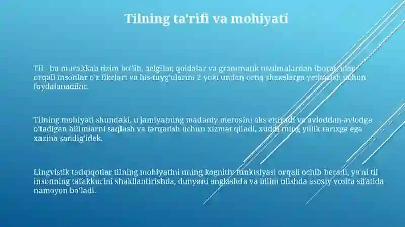 Til - insoniyatning muhim aloqa-aralashuv vositasi 3