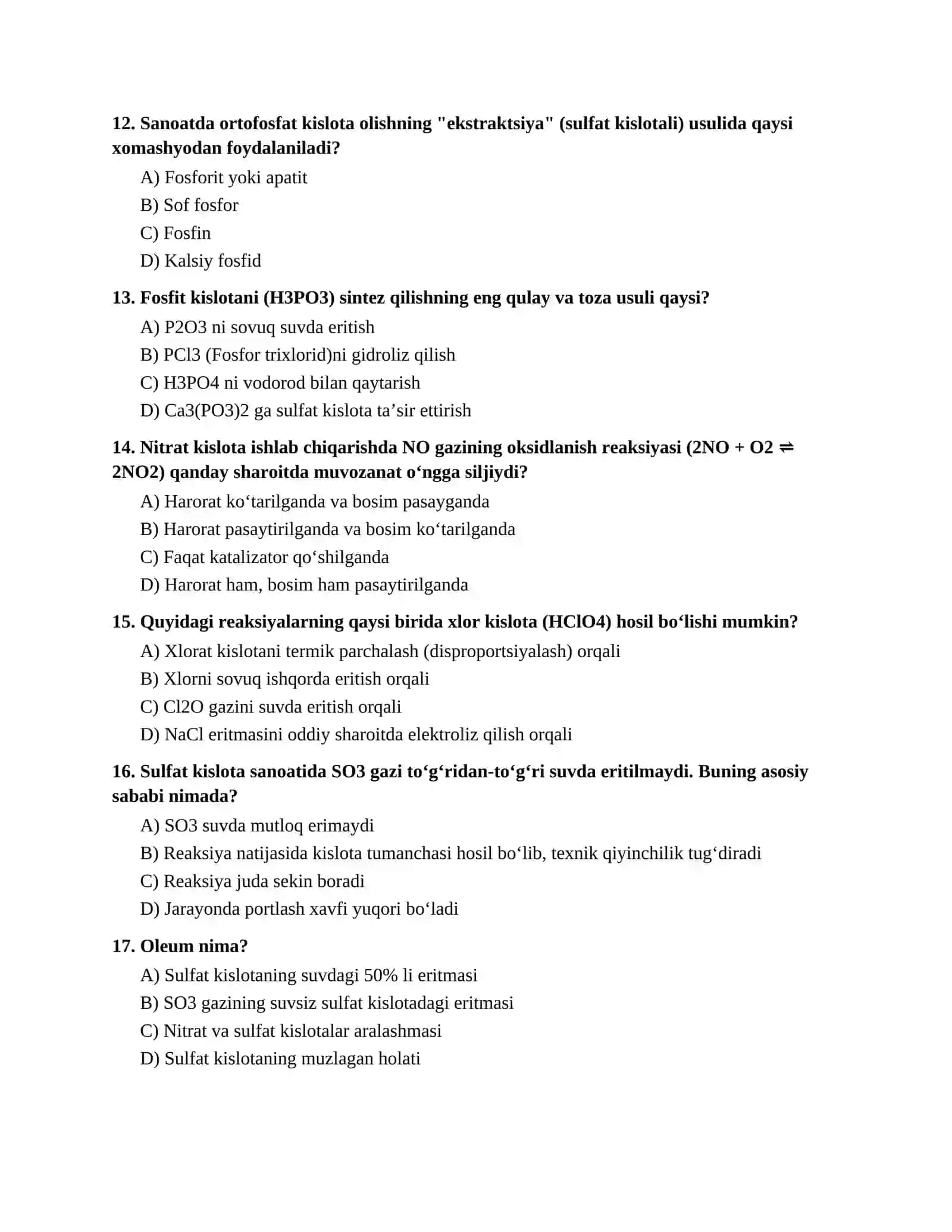 KIMYOVIY SINTEZ FANIDAN TEST SAVOLLARI 3