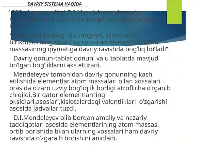 Davriy Sistemani O'rganish 3
