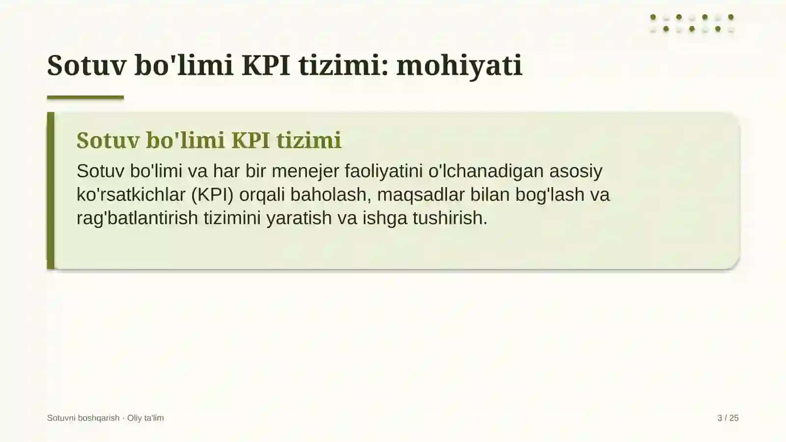 o'yin ishlab chiqish studiyalarida sotuv bo'limi kpi tizimini joriy etish 2555 3