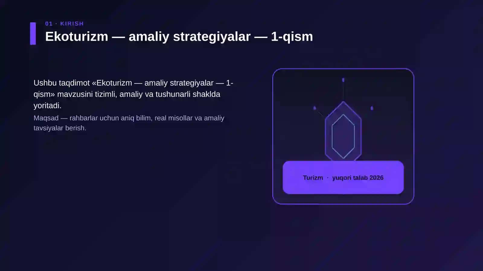 Ekoturizm — amaliy strategiyalar — 1-qism 3