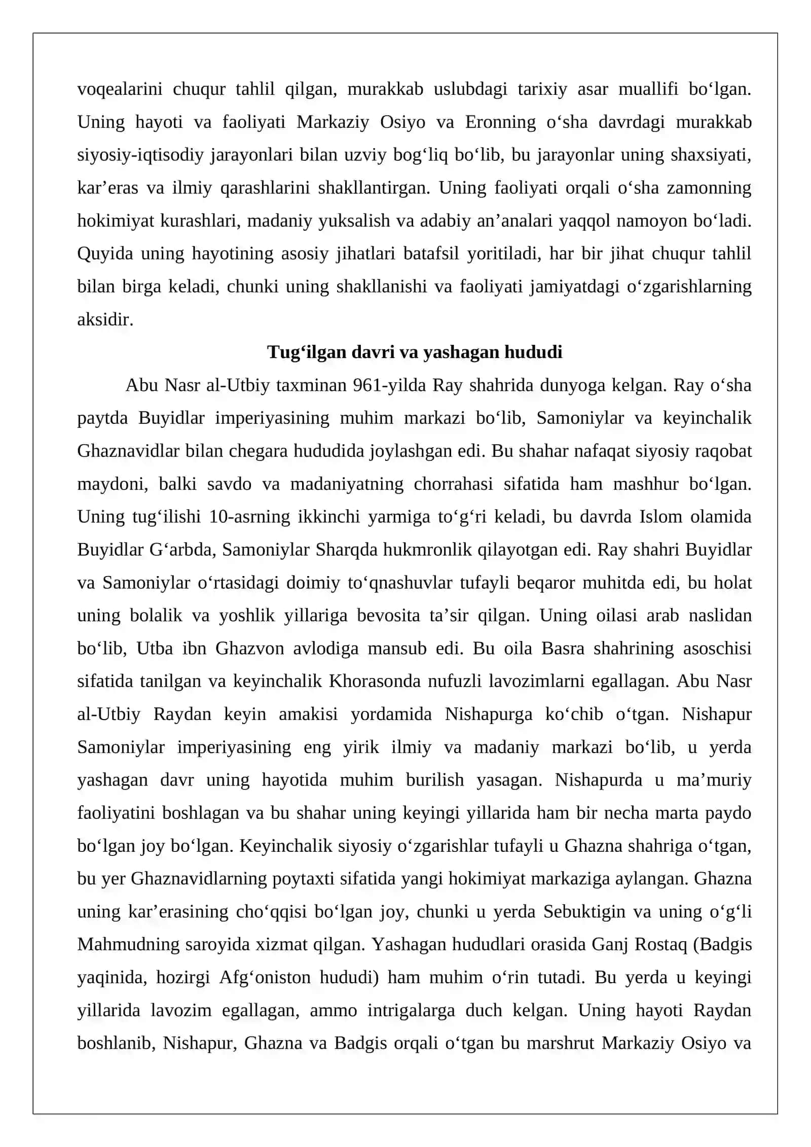 Abu Nasr al-Utbiyning hayoti va faoliyati 3