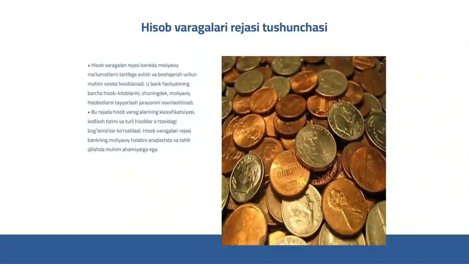 Banklarda qo'laniladigan hisob varagalari rejasi va uning tarkibi 3