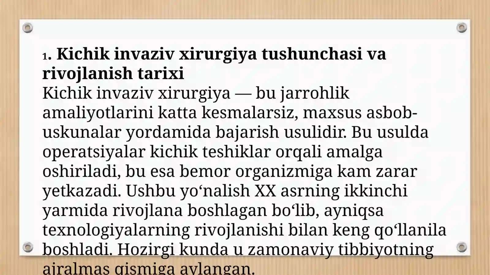 Xirurgiyadagi kichik invaziv zararlar, ularning afzalliklari 3