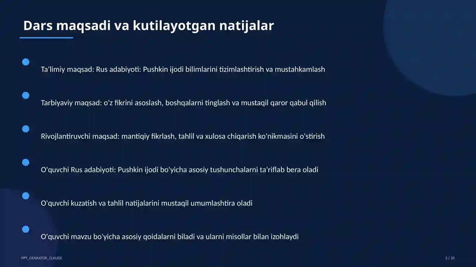 Rus adabiyoti: Pushkin ijodi (9-sinf) 3
