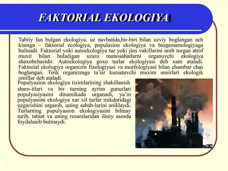 EKOLOGIK OMILLARNING MUHITGA TA`SIRI. 3