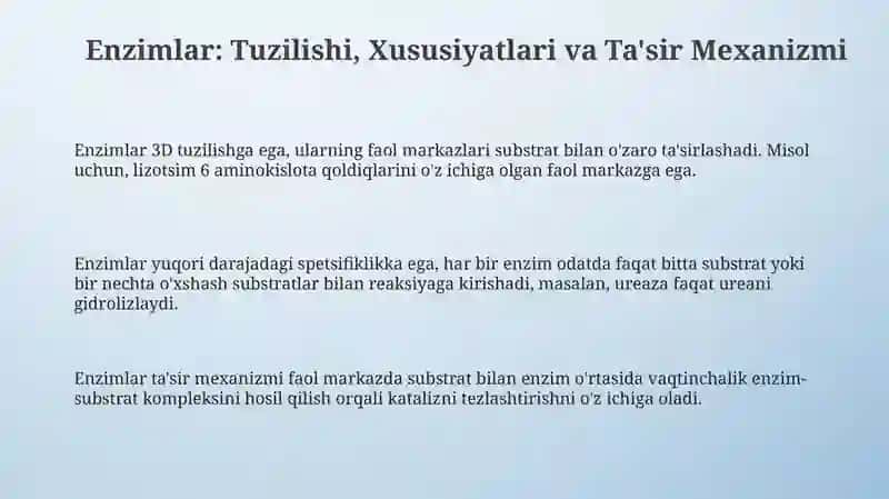 Fermentlar ishtirokida boradigan reaksiyalar 3