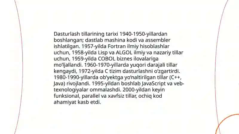 Dasturlash tillari 3