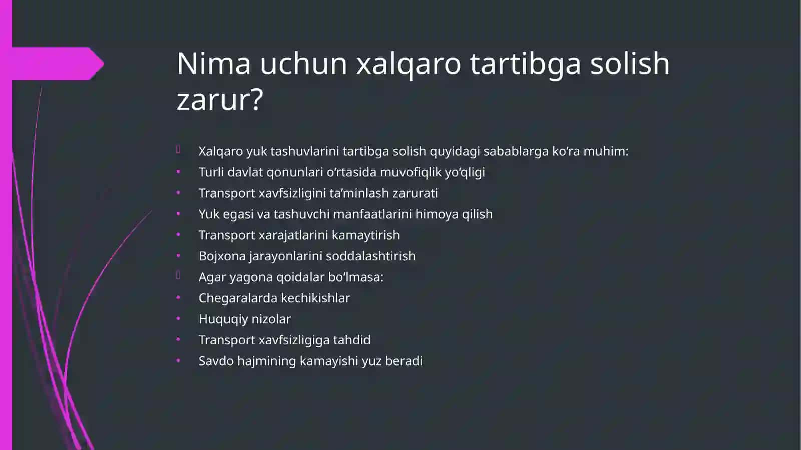 Хаlqаrо yuk tаshuvlаrinitаrtibgаsоlishdа хаlqаrо tаshkilоtlаrning o‘rni 3