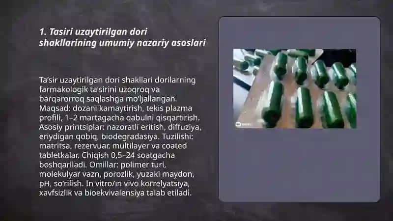 Tasiri uzaytirilgan dori shakllarini ishlab chiqarishning nazariy asoslari 3