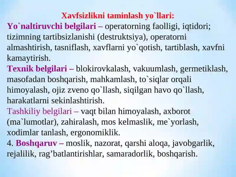 Faoliyat xavfsizligini ta’minlashning ergonomika va psixologik asoslari 3