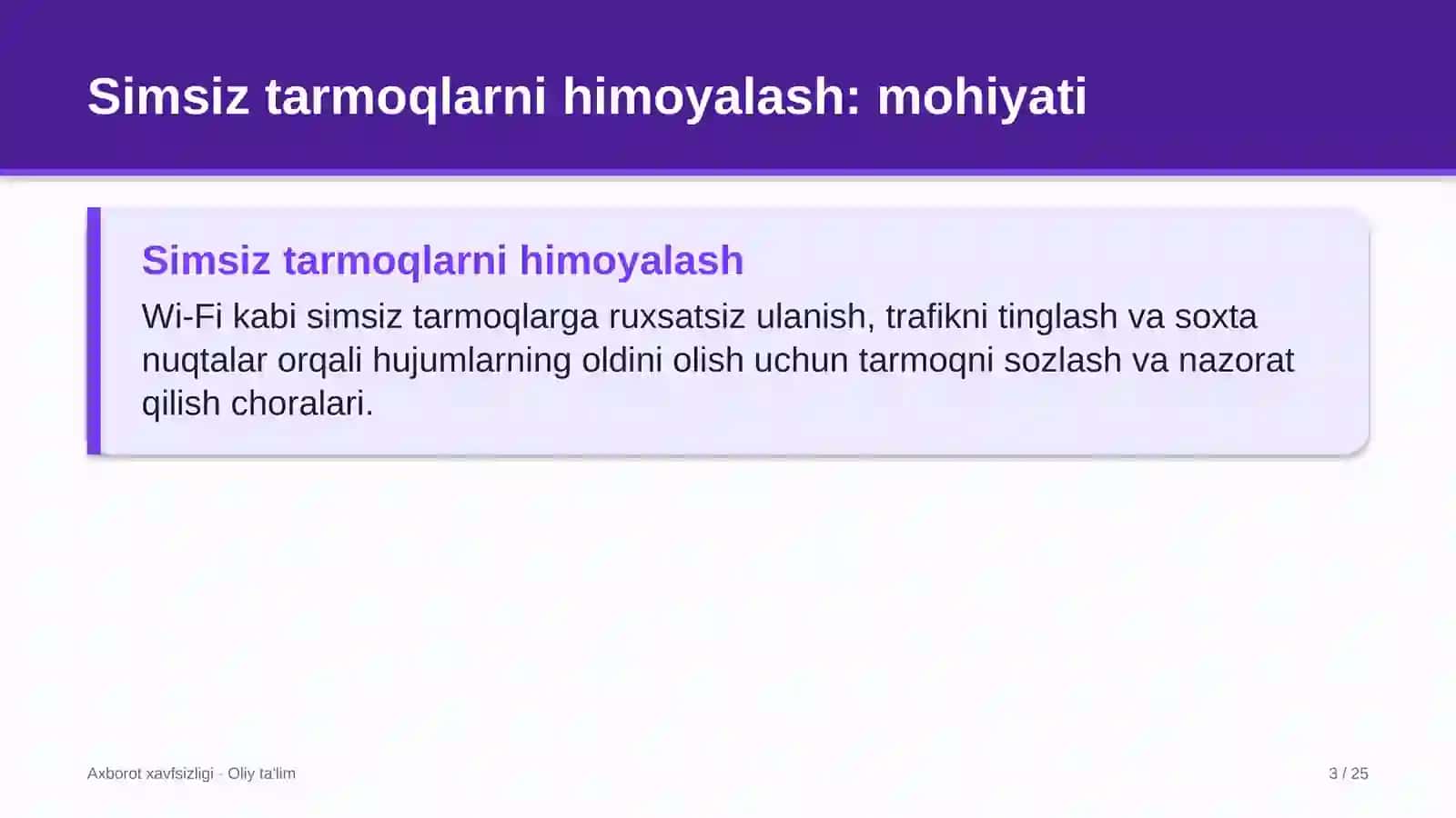 Simsiz tarmoqlarni himoyalash: mohiyati 3