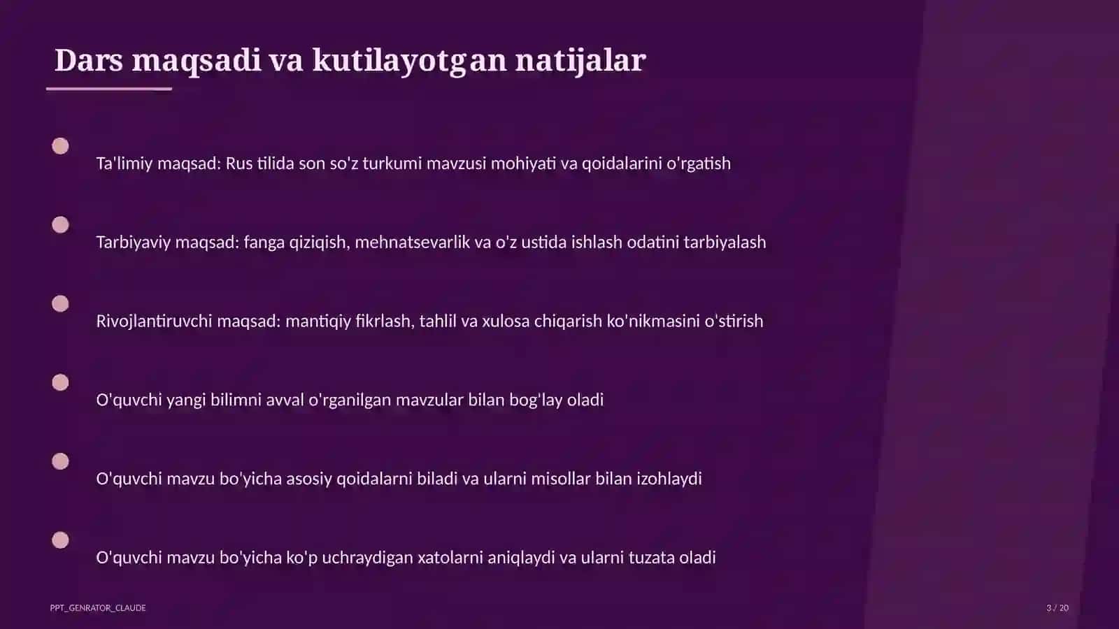 Rus tilida son so'z turkumi (6-sinf) 3
