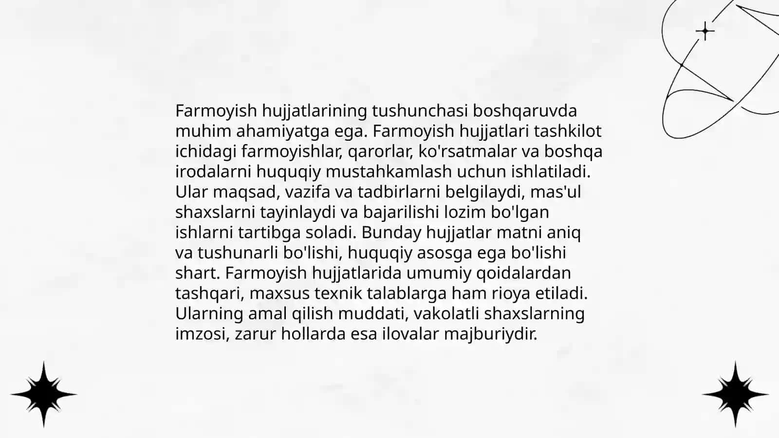 Farmoyish hujjatlar va ularning turlari 3