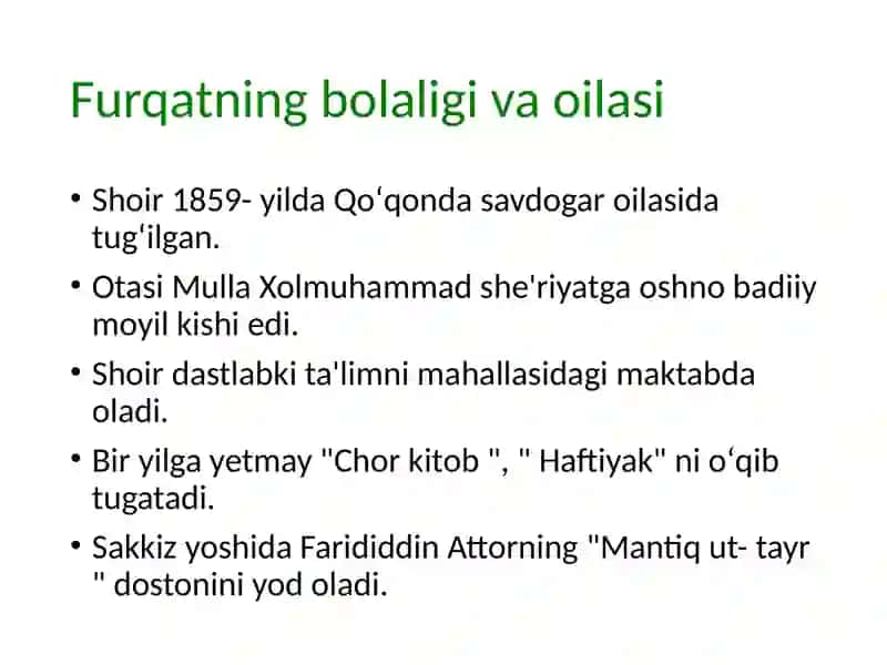 Furqat Togʻayevaning adabiylari 3