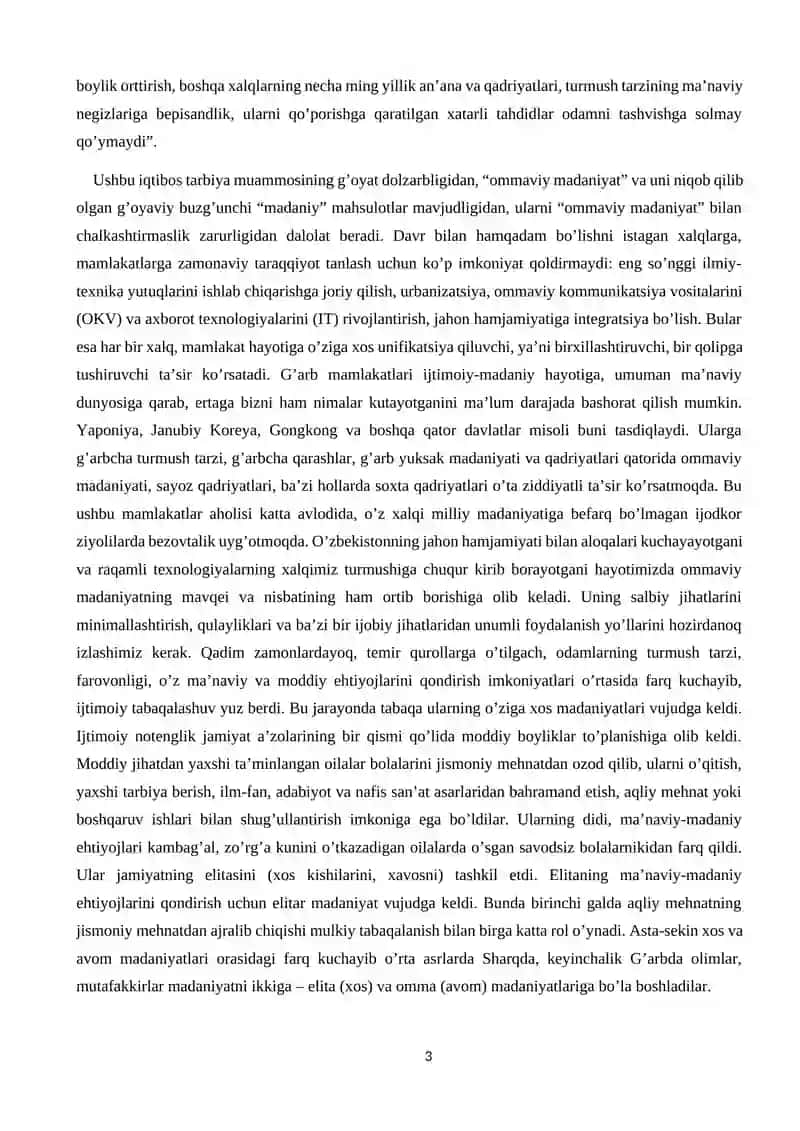 Ommaviy madaniyat 3