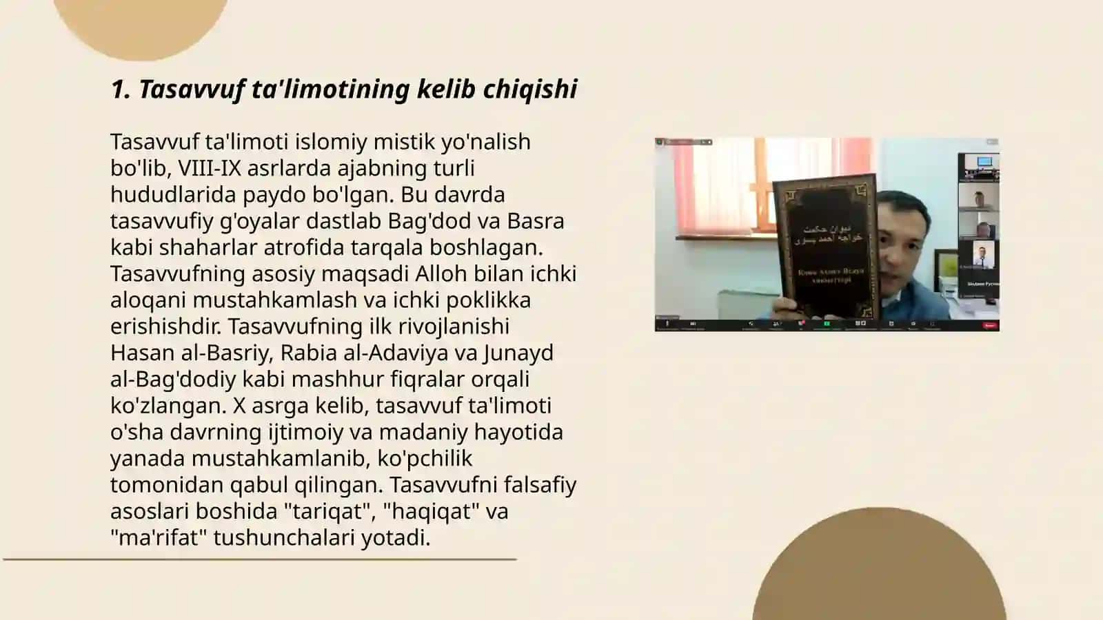 Tasavvuf ta'limoti tarixi, mohiyati va Yassaviyya bilan Naqshbandiya tasavvuf tariqatlari 3