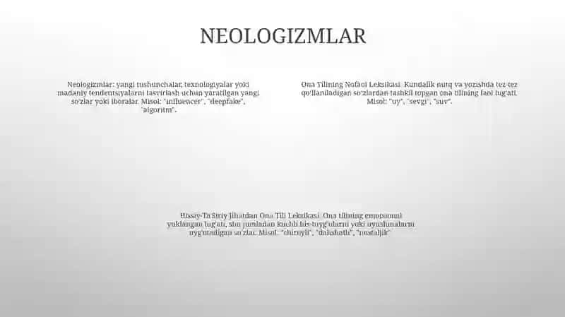 Ona Tilining Nofaol Leksikasi, Neologizmlar. Hissiy-Ta'Siriy Jihatdan Ona Tili Leksikasi; Umumis'Temoldagi Hissiy-Ta'Siriy Bo'Yoqsiz Va Bo'Yoqdor So'Zlar 3