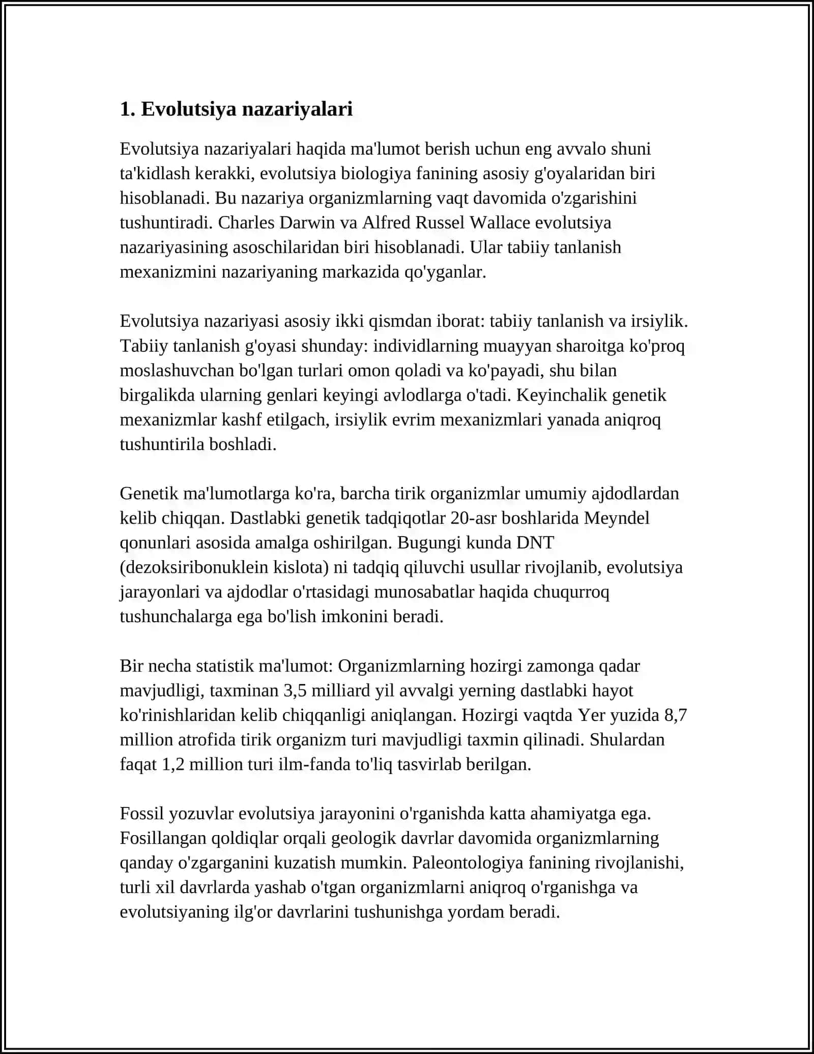 EVOLUTSION BIOLOGIYANING BIOLOGIK XILMA XILLIGINI BAHOLASH 3