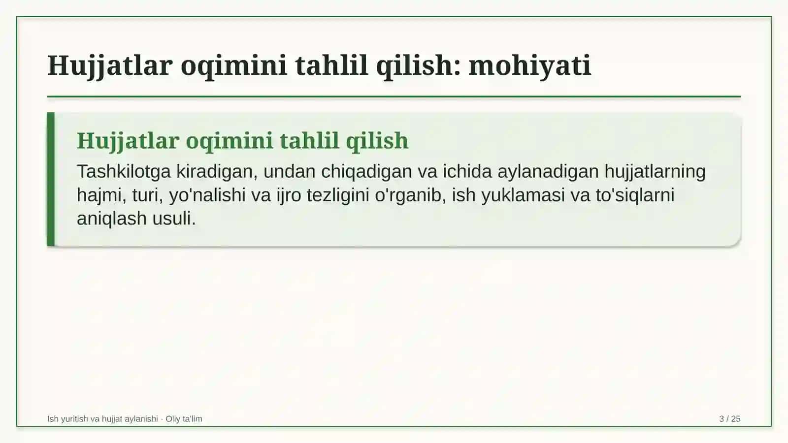 burg'ulash korxonalarida hujjatlar oqimini tahlil qilish 2023 3