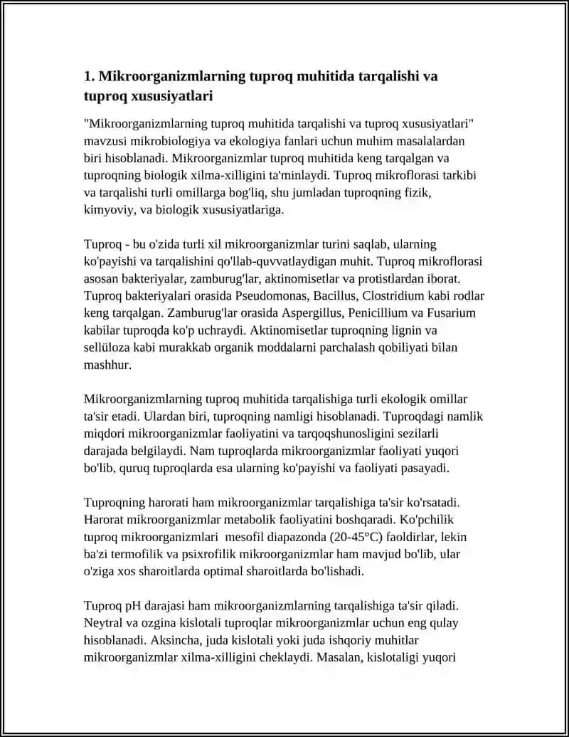 MIKROORGANIZMLARNING TARQALISH MUHIT VA EKOLOGIK OMILLARI 3