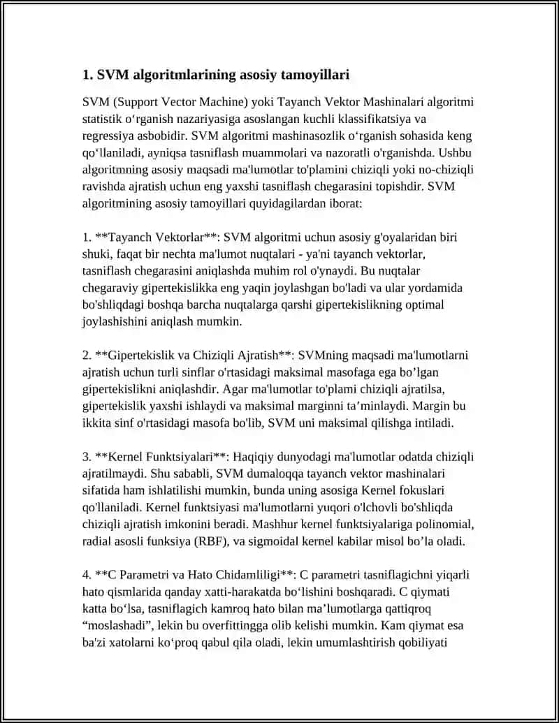 SVM ALGORITMLAR 3
