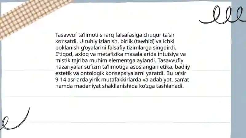 Tasavvuf talimotining sharq madaniyatiga tasiri 3