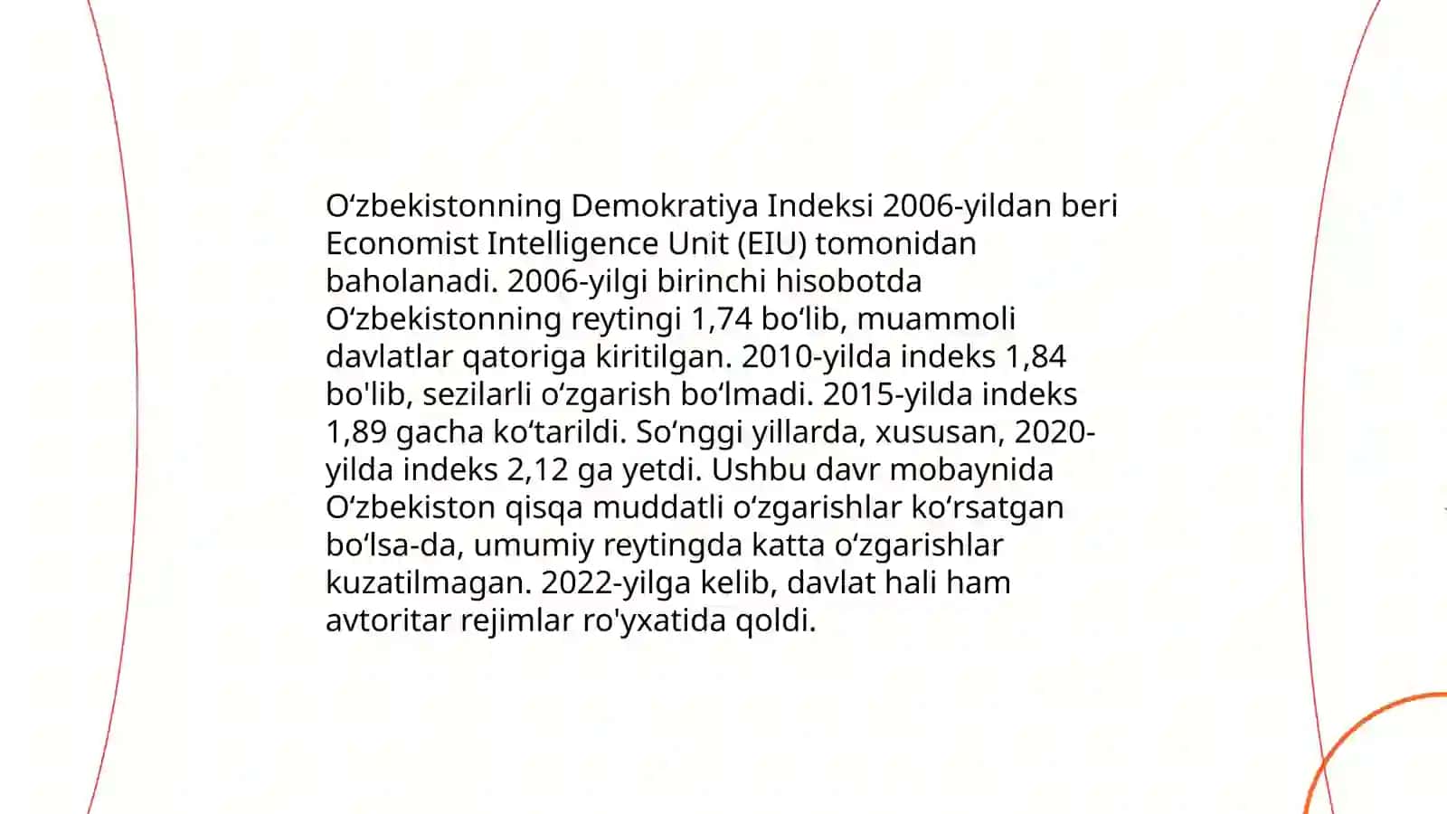 Oʻzbekistonning Demokratiya Indeksi 3